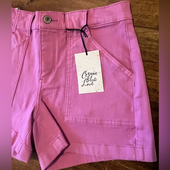 Cosmic Blue Love Camelia Rose Shorts Size 27 NWT - Picture 2 of 5